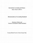 Research paper thumbnail of Harmonization of Accounting Standards-Disclosure Policies and Practices of European Commercial Banks