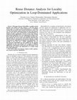 Research paper thumbnail of Reuse Distance Analysis for Locality Optimization in Loop-Dominated Applications