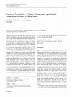 Research paper thumbnail of Farmers’ Perceptions of Climate Change and Agricultural Adaptation Strategies in Rural Sahel