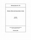 Research paper thumbnail of No . 135 Women , Work and Insecurities in India