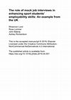 Research paper thumbnail of The role of mock job interviews in enhancing sport students’ employability skills: An example from the UK