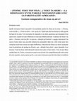 Research paper thumbnail of "FEMME, VOICI TON FILS (…) VOICI TA MERE ": LA RÉSONANCE D'UNE PAROLE TESTAMENTAIRE AVEC LA PARENTALITÉ 1 AFRICAINE 2 . Lecture comparative de Jean 19.26-27