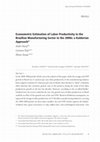 Research paper thumbnail of Econometric estimation of labor productivity in the brazilian manufacturing sector in the 2000s