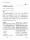 Research paper thumbnail of The effect of e-health information on nurse-patient encounters: Mutual feelings and perceptions