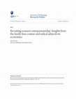 Research paper thumbnail of Revisiting women’s entrepreneurship