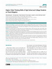 Research paper thumbnail of Higher-Order Thinking Skills of High School and College Students on Flood Mitigation