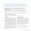 Research paper thumbnail of Optimal Hedging Strategies with an Application to Hedge Fund Replication