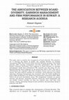 Research paper thumbnail of The association between board diversity, earnings management and firm performance in Kuwait: A research agenda