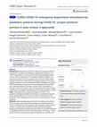 Research paper thumbnail of CUPID COVID-19: emergency department attendance by paediatric patients during COVID-19 - project protocol