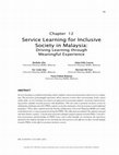 Research paper thumbnail of Service Learning for Inclusive Society in Malaysia