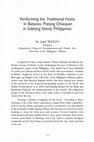 Research paper thumbnail of Performing the Traditional Fiesta in Batanes: Pistang Chavayan in Sabtang Island, Philippines