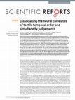 Research paper thumbnail of Dissociating the neural correlates of tactile temporal order and simultaneity judgements