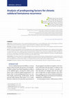 Research paper thumbnail of Analysis of predisposing factors for chronic subdural hematoma recurrence