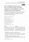 Research paper thumbnail of Uso de recursos digitales en la docencia virtual de asignaturas STEM en Foundation Courses durante el confinamiento