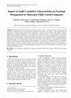 Research paper thumbnail of Audit Committee Effectiveness, Audit Quality and Earnings Management: An Empirical Study of the Listed Companies in Egypt