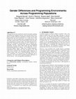 Research paper thumbnail of Gender differences and programming environments