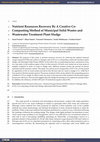 Research paper thumbnail of Nutrient Resources Recovery by a Creative Co-Composting Method of Municipal Solid Wastes and Wastewater Treatment Plant Sludge