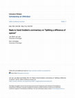 Research paper thumbnail of Reply to David Godden’s Commentary on “Splitting a Difference of Opinion”