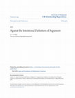 Research paper thumbnail of Against the Intentional Definition of Argument