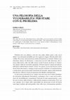 Research paper thumbnail of Una filosofia della vulnerabilità per stare con il problema