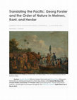 Research paper thumbnail of Seminar Announcement: Translating the Pacific-Georg Forster and the Order of Nature in Meiners, Kant, and Herder