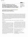 Research paper thumbnail of Stressors, Job Resources, Fear of Contagion, and Secondary Traumatic Stress Among Nursing Home Workers in Face of the COVID-19: The Case of Spain