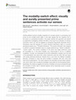 Research paper thumbnail of The modality-switch effect: visually and aurally presented prime sentences activate our senses