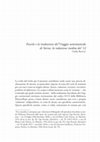 Research paper thumbnail of Foscolo e la traduzione del "Viaggio sentimentale" di Sterne : la redazione inedita del 1812