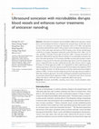 Research paper thumbnail of Ultrasound sonication with microbubbles disrupts blood vessels and enhances tumor treatments of anticancer nanodrug