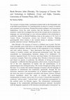 Research paper thumbnail of Book review: John Zilcosky, The Language of Trauma: War and Technology in Hoffmann, Freud, and Kafka