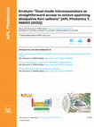 Research paper thumbnail of Erratum: “Dual-mode microresonators as straightforward access to octave-spanning dissipative Kerr solitons” [APL Photonics 7, 066103 (2022)]