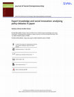 Research paper thumbnail of Expert knowledge and social innovation: analysing policy debates in Japan