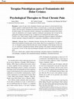 Research paper thumbnail of Psychological therapies to treat chronic pain