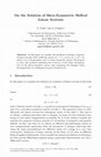 Research paper thumbnail of On the Solution of Skew-Symmetric Shifted Linear Systems