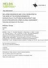 Research paper thumbnail of Including Indigenous and Local Knowledge in the work of the Intergovernmental Science-Policy Platform on Biodiversity and Ecosystem Services (IPBES) Global Assessment