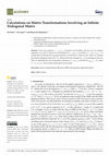 Research paper thumbnail of Calculations on Matrix Transformations Involving an Infinite Tridiagonal Matrix