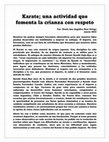 Research paper thumbnail of Karate; una actividad que fomenta la crianza con respeto