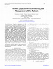 Research paper thumbnail of Mobile Application for Monitoring and Management of Out Patients