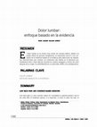 Research paper thumbnail of Dolor lumbar: enfoque basado en la evidencia