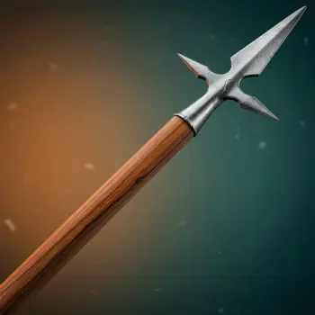 Forum avatar featuring a detailed lance with a wooden shaft and a sharp, pointed metal tip against a gradient background.