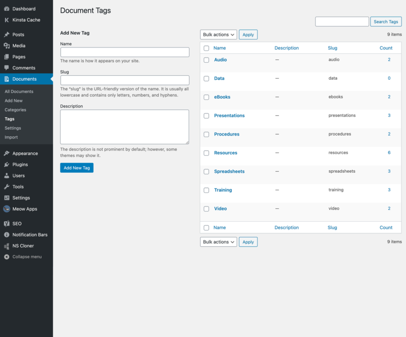 Document library tags to structure the directory into folders