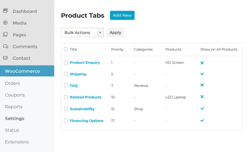 Add extra tabs to WooCommerce product page