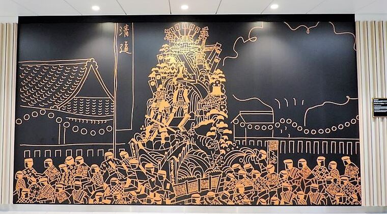 博多祇園山笠　川端商店街を散策、舁き山と飾り山笠