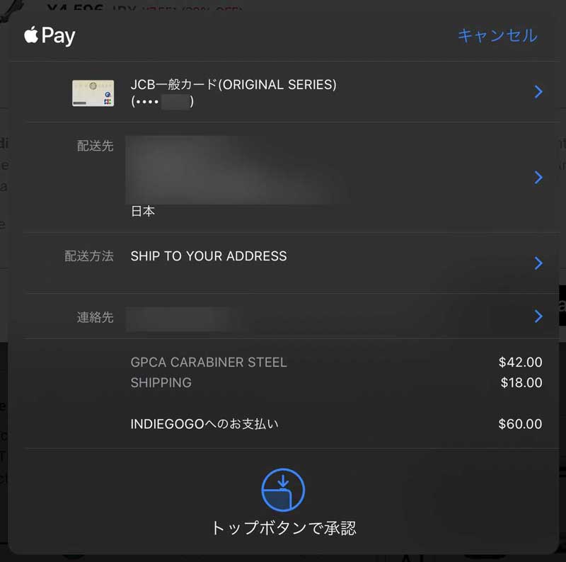 Apple Pay決済画面