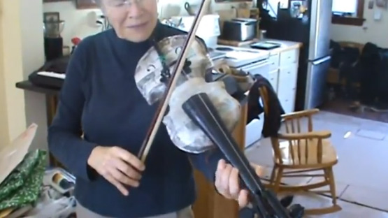A 3D-printed violin.