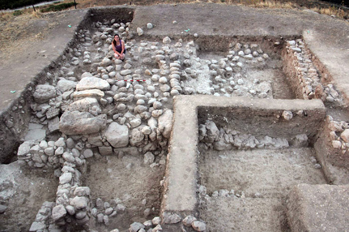 The jug with treasure was found just to the north of a "massive structure," as the researchers call it, which may be a tower overlooking a valley.