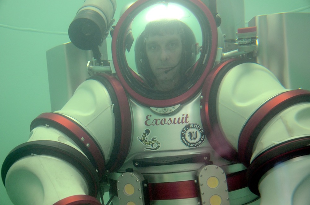 Diver Wearing Exosuit