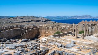 Roman ruins in Lindos, Rhodes.