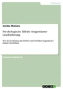 Title: Psychologische Effekte tiergestützter Leseförderung