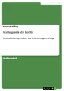Title: Textlinguistik des Rechts
